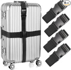 4Pcs Luggage Straps for Suitcase Travel Accessories TSA Approved, 80In Long by Ajmyonsp