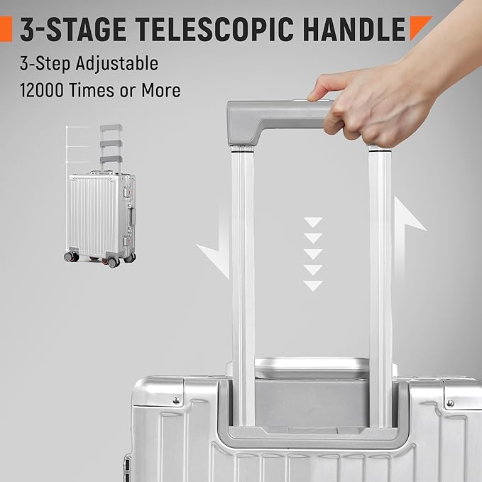 UrbanExplorer 24Inch All Aluminum Check In Luggage Heavy Duty Hard Shell - Image 6