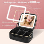 Makeup Bag with LED Mirror, Rechargeable LED Light - Image 6