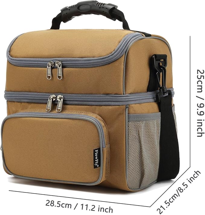 FlowFly Double Layer Cooler Insulated Lunch Bag Adult Lunch Box Large Tote Bag - Image 4