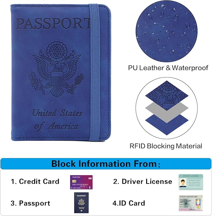 Melsbrinna Premium Leather Passport Holder Covers Case, Waterproof Rfid - Image 5