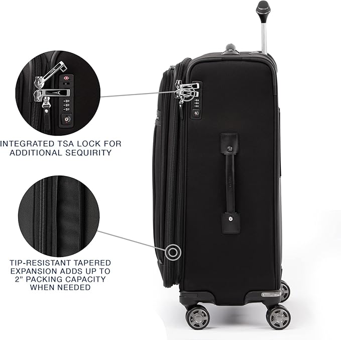 Travelpro Platinum Elite Softside Expandable Checked Luggage, 8 Wheel Spinner - Image 4