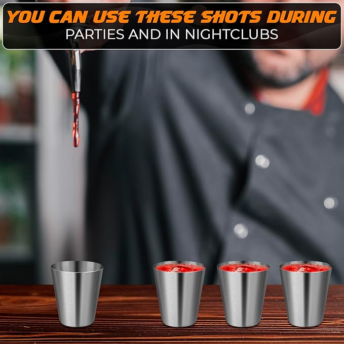 VIKROM 15 Pcs Stainless Steel Shot Glasses - 30ml Tiny Metal Shot Glasses - Image 9