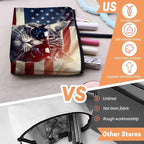 Cosmetic Bags Travel Makeup Toilet Case Waterproof Pouch for Women Girls 6.7X9.45inches - Cat Wearing Sunglasses With Flag Reflections in The Lenses