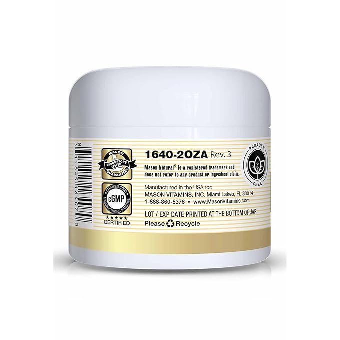 MASON NATURAL Coconut Oil Beauty Cream, Hydrating Moisturizer With Collagen for Smooth & Firm Skin, 2 oz (Pack of 2)