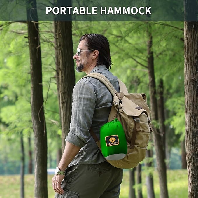 Camping Hammock with Net, Portable Lightweight Double Hammocks with Tree Straps - Image 5