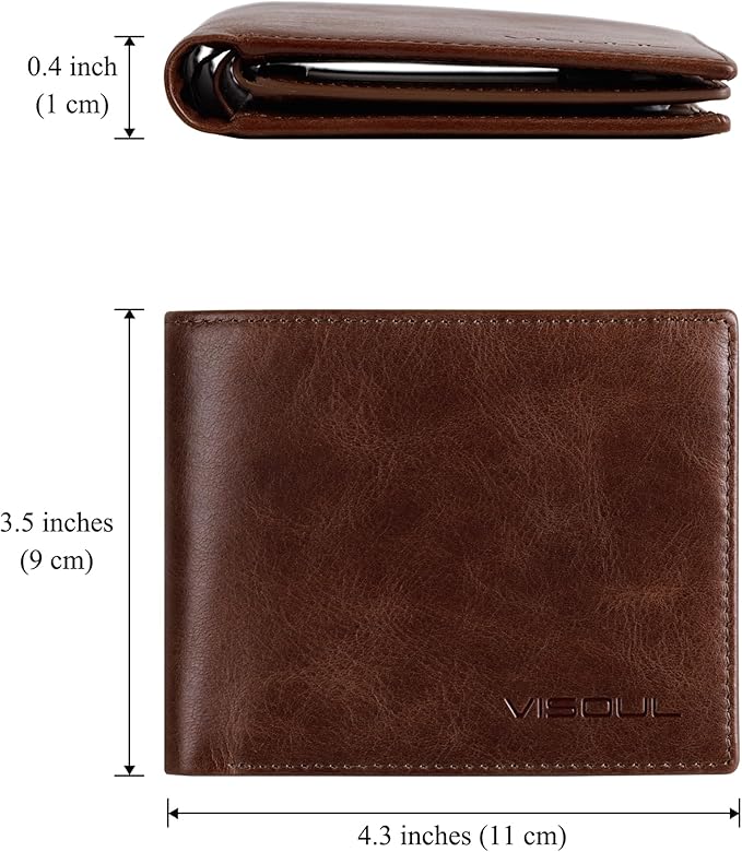 VISOUL Leather Wallets Bifold for Men - Image 4
