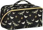 Makeup Organizer Bag, Death Moth Butterfly Travel Makeup Bags Makeup Vanity Case Large Capacity Rhombus Cosmetic Toiletry Bag for Girl Women Ladies