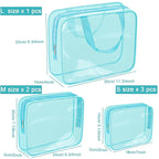APREUTY Clear Makeup Bags, TSA Approved 6 Pcs Cosmetic Makeup Bags Set Clear PVC - Image 2