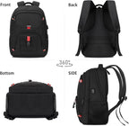 Black Backpack for Men Women, School Backpack for Boys Girls Teens, Backpacks - Image 7