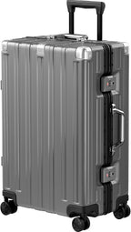 Krute Luggage 24 Inch Aluminum Frame Zipperless Suitcase by Krute