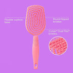 Conair Scalp Care Detangling hairbrush - Curly Hair Brush - Scalp Massager - hairbrushes for women & men - detangler for all lengths and types - can use wet or dry - Pink Pulse