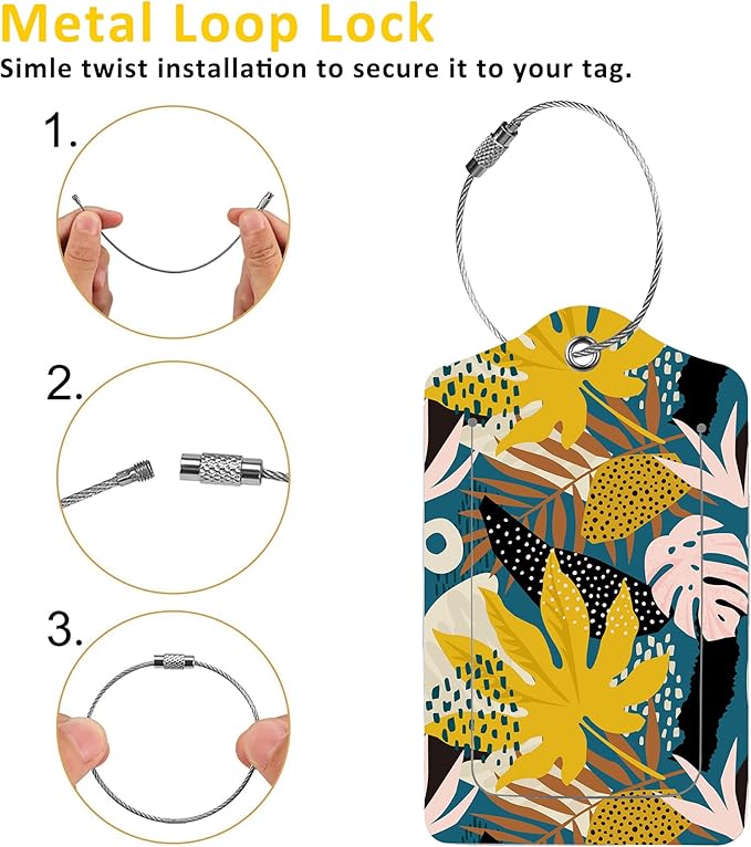 2 Pack Tropical Flowers Luggage Tag - Image 3