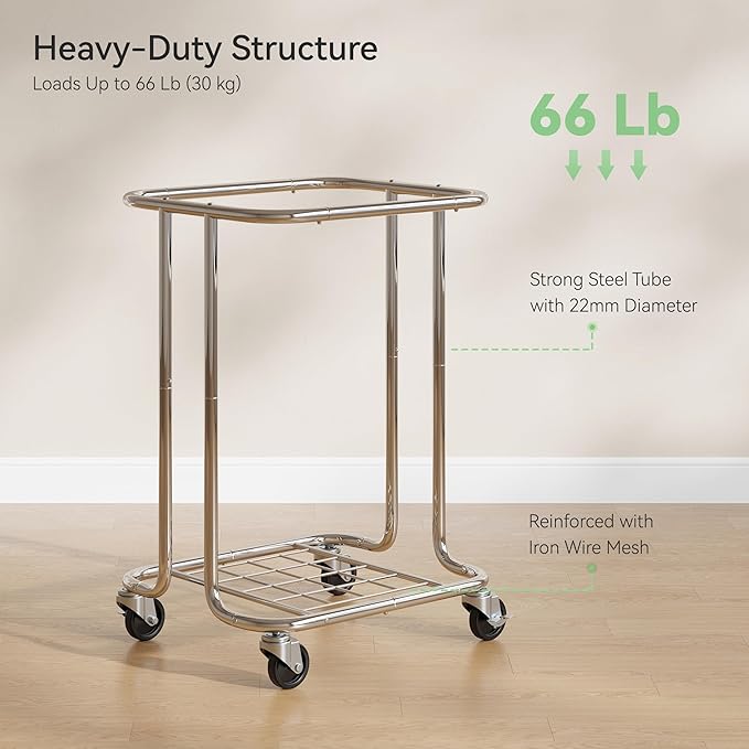 Laundry Basket with Wheels 150L/40Gal, Rolling Laundry Hamper with Steel Fram - Image 6