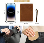 Real Leather Passport Holder for Men and Women, Handmade Wallet Cover Case - Image 5