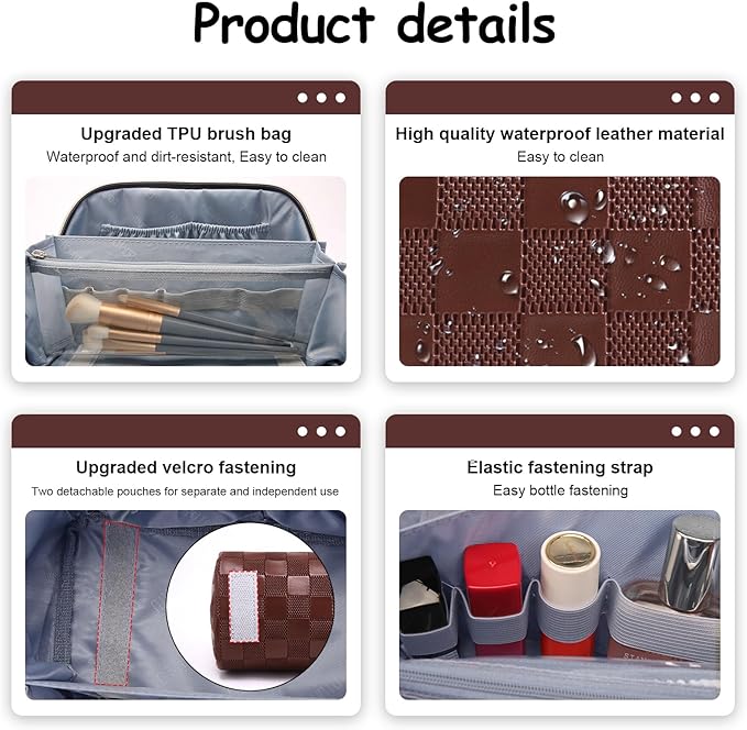 Travel Makeup Bag Organizer Cosmetic Bag: 3 Pcs Set Make up Bags - Image 4