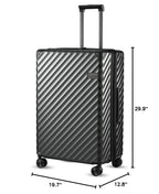 28 Inch Checked Luggage with Spinner Wheels (Checked-Large 28-Inch / Charcoal Metallic)