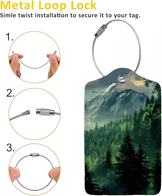 Foggy Mountains Landscape 2-Pack Luggage Tags - Image 3