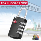 ZHEGE Luggage Lock for Train 4 Pack, 1 Cable, TSA Approved Travel Cable Lock - Image 2
