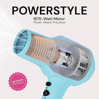 L'ANGE HAIR PowerStyle Turbo Ionic Hair Dryer | 1875 Watt Professional Blow Dryer with Diffuser & Concentrator | Multiple Heat & Speed Settings for Fast Drying | Salon-Grade Styling Tools, Blue