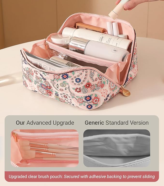 Aveniee Travel Makeup Bag for Women, Large Cosmetic Organizer - Image 3