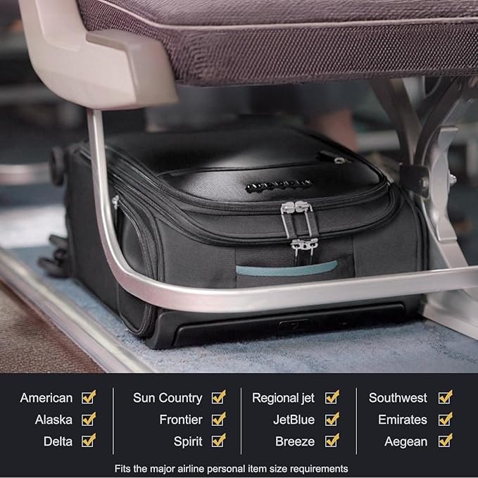Verage Carry On Luggage with Wheels, 15 Inch Underseat Spinner Luggage Pro - Image 3