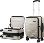 Carry On Luggage Top Opening, FLT Expandable Polycarbonate Hard Shell Suitcase by LuggeXLUGGAGE