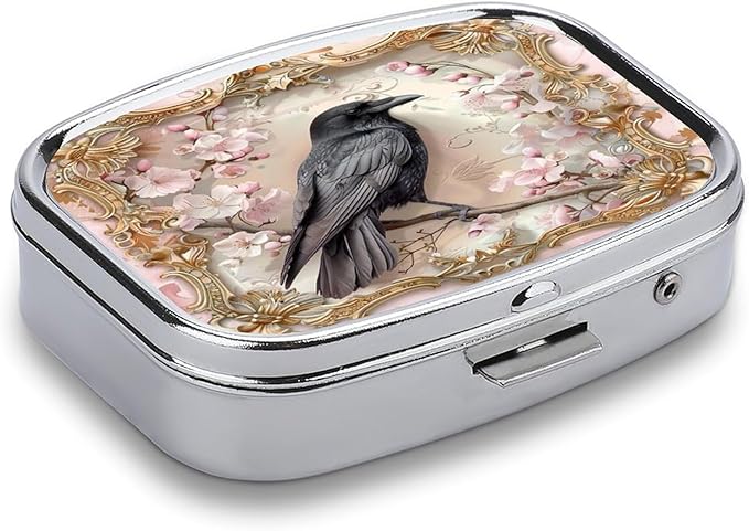 Metal 2 Compartment Pill Organizer Travel Friendly Portable Compact Pill Box - Image 3