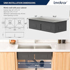 Lordear 36 Inch Undermount Kitchen Sink Double Bowl Stainless Steel Kitchen - Image 5