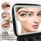 Travel Makeup Bag with LED Mirror and 10x magnifying glass with 3 Lighted - Image 2