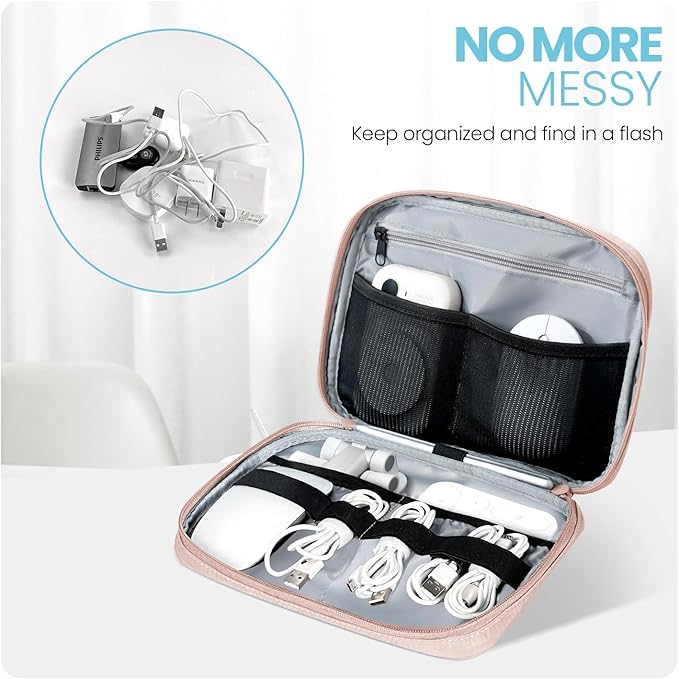 Electronics Organizer Bag, Portable Cable Organizer Case Travel Electronic - Image 2