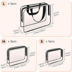 TISRATOK 10 PCS Clear Travel Makeup Toiletry Bag, Plastic PVC Cosmetic TSA - Image 2
