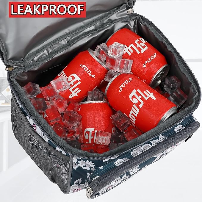 FlowFly Double Layer Cooler Insulated Lunch Bag Adult Lunch Box Large Tote Bag - Image 3