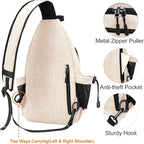 MOSISO Sling Backpack, Canvas Crossbody Hiking Daypack Bag - Image 3