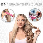 Brilliance New York - 1.25 Inch Diamond Ceramic Flat Iron - Frizz-Free and Anti-Static Ionic Plates - Dual Voltage Flat Iron for Travel