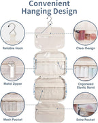 Narwey Travel Toiletry Bag for Women Large Hanging Makeup Bag Organizer - Image 7