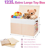 Large Toy Storage Box with Lid, Collapsible Sturdy Toys Storage Organizer Chest - Image 6