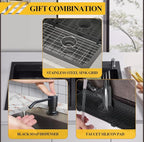 Black Kitchen Sink, Stainless Steel Drop In 33x22x9 Inch Single Bowl Topmount - Image 7