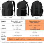 mixi Large Capacity Travel Laptop Backpack, Lightweight Durable College Bookbag - Image 5