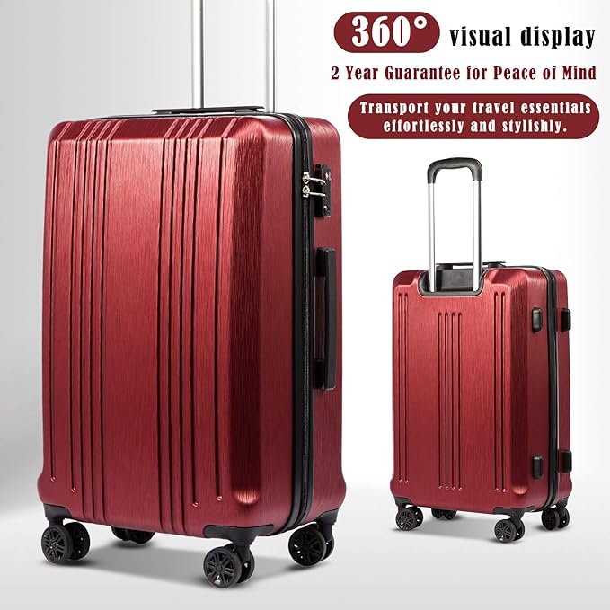 Coolife Luggage Expandable Suitcase PC+ABS 3 Piece Set - Image 2
