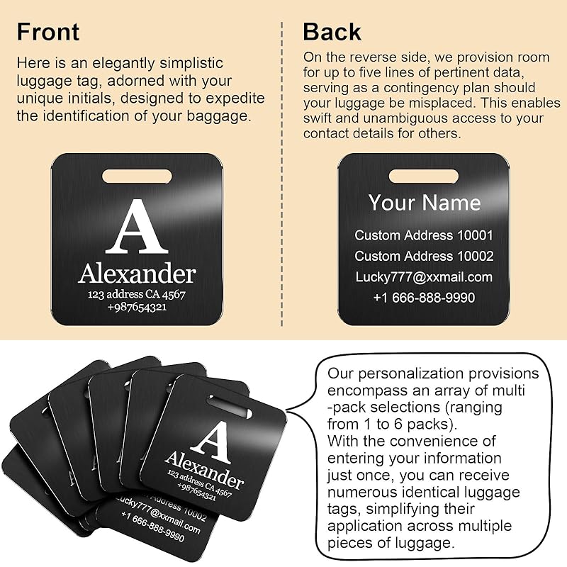 Customized Stainless Steel Luggage Tags: Personalize Your Suitcases, and Bags - Image 7