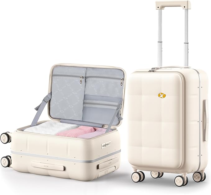 MGB 20 Inch Top Open Carry On Luggage 22x14x9 Airline Approved, Aluminum Frame by MGB