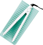 iDesign Silicone Heat-Resistant Hair Styling Tools Storage and Travel Pouch for Curling Irons, Straighteners, Wands - Aqua
