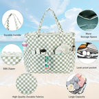 LEDAOU Large Beach Tote Bag Women Waterproof Sandproof Zipper Beach Tote Bag - Image 5