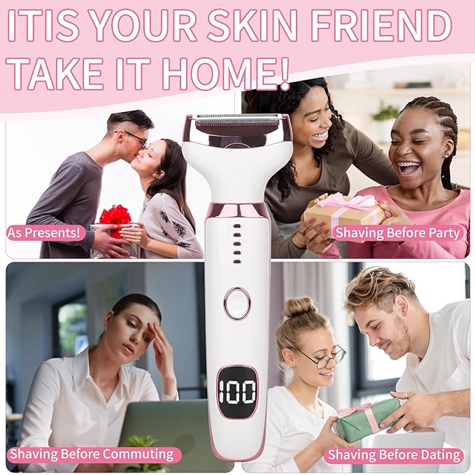 Electric Razors LED Display for Women Men, 2025 Wet/Dry Lady Shaver, 4 in 1 - Image 8