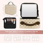 Travel Makeup Bag With 360° rotating LED Mirror, Waterproof cosmetic organizer - Image 3