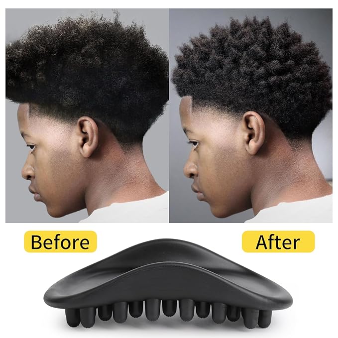Twist Styler Brush for Black Men - Premium Durable Washable Hair Sponges Curls with Ergonomic Grip, Suitable for Afro 4C Hair & Coiled Textures - Home Styling Essential Hair Brush for Men & Barbers