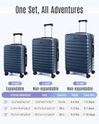 LIGHT FLIGHT Luggage Sets, 3 Piece Durable Suitcase Set - Image 7
