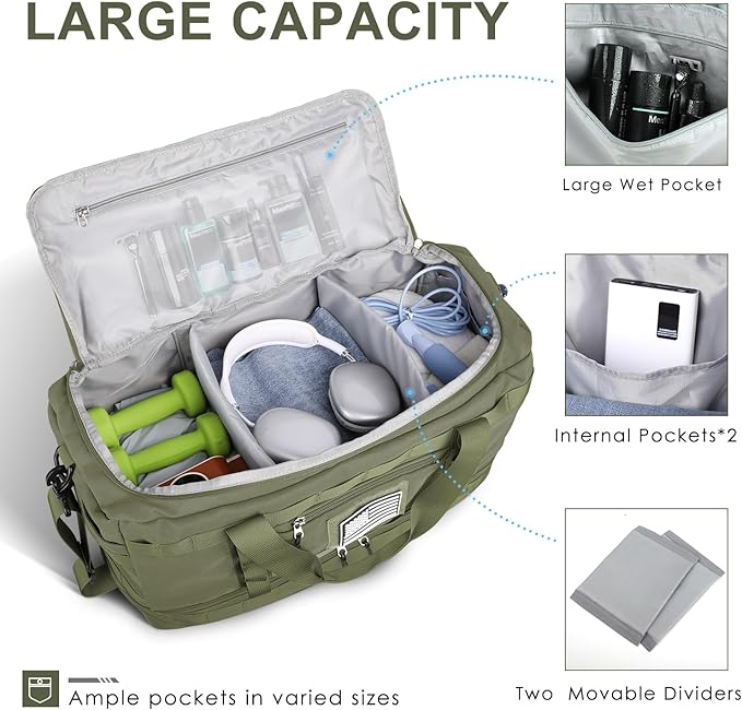 ETRONIK Travel Bag for Men Women, Gym Bag & Tactical Duffle Bags for Travel - Image 2