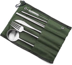 Gugrida Reusable Travel Utensils, 7 Pieces Portable 18/10 Stainless Steel - Image 3